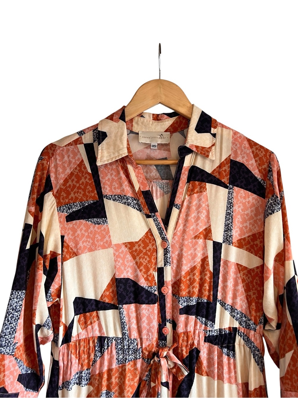 Anthropologie Corey Lynn Calter Abstract Shirtdress size XS good condition - Picture 6 of 15